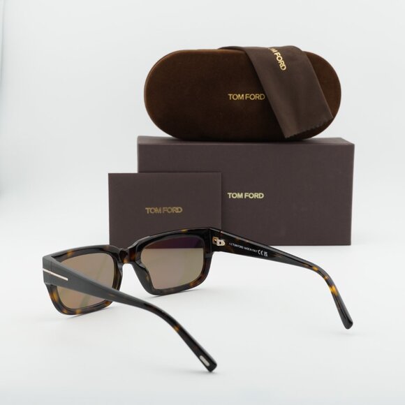 Tom Ford Ezra FT1075 52L Rectangle Sunglasses – Havana/Roviex main image 6